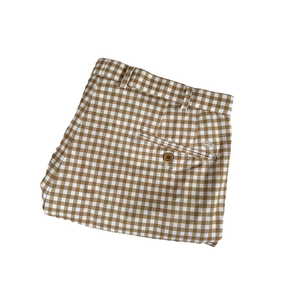 Peter Millar Crown Sport Wicking Gingham Check Performance‎ Golf Shorts Sz 38